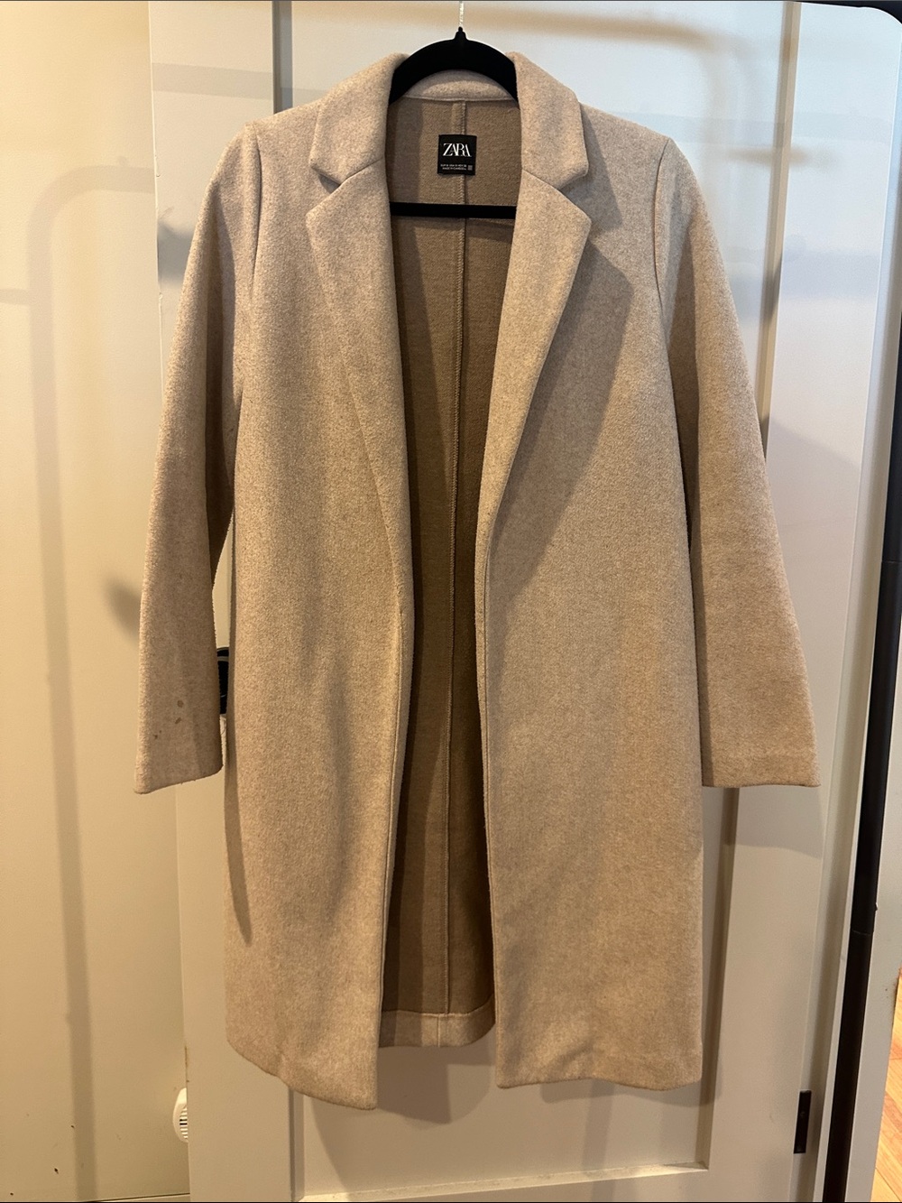 ZARA Light Beige Open Front Trench Coat